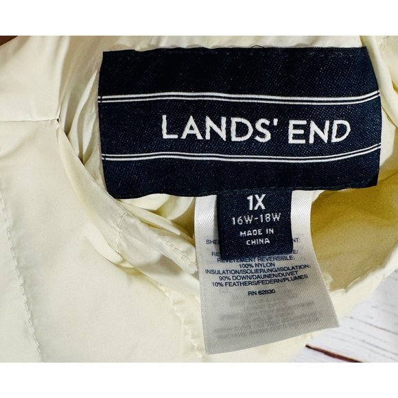 Lands End Reversible Down Packable Puffer Jacket Size 1X (16W - 18W) Warm Pocket - Picture 8 of 10